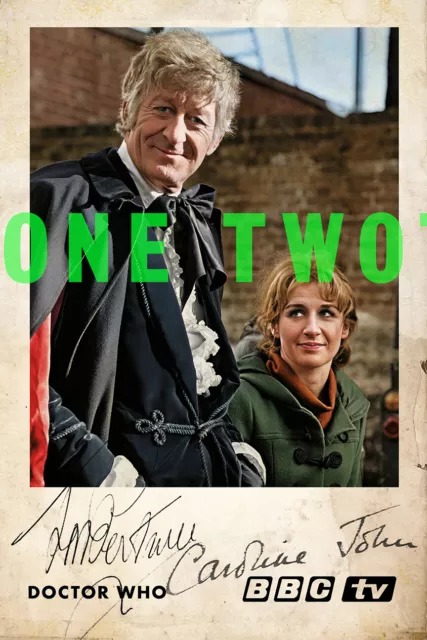 Jon Pertwee & Caroline John Liz Shaw Doctor Who Signed Pre Printed