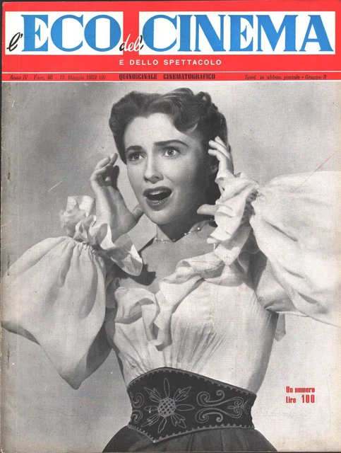 RIVISTA L'ECO DEL Cinema e dello Spettacolo 15 Maggio 1953 - fascicolo ...