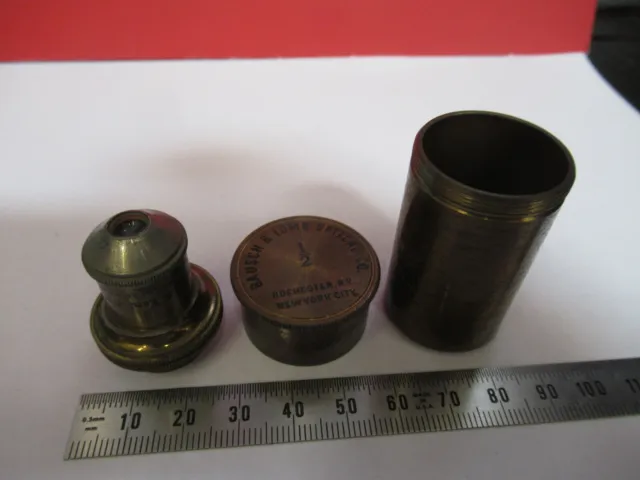 Antique  Brass Bausch Lomb Objective  1/2 Microscope Part As Pictured G4-A-54