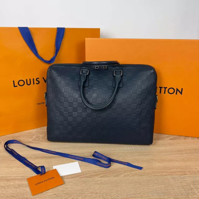 Louis Vuitton Navy Blue Damier Infini Messenger PM Crossbody Laptop Bag 19lv216s
