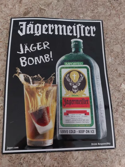 Party Sign Bar Alcohol Jagermeister "Jager Bomb" Metal/Tin 18" X 13.5"  Decor