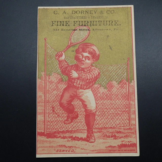 Antique 1800'S Advertising Trade Card C.a. Dorney Allentown Furniture Store A3