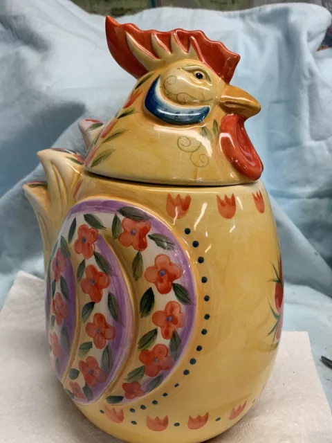 Vintage Rooster Chicken Cookie Jar / Canister By Dario Farrucci Designs