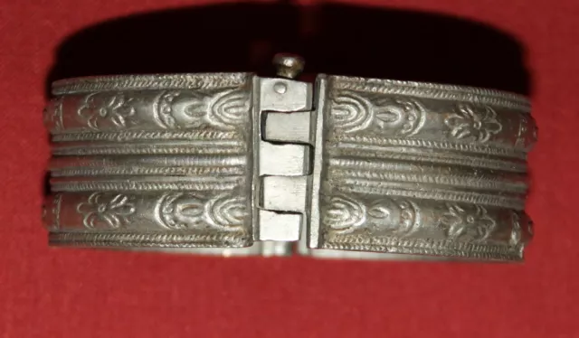 Antique Medieval Greek Handcrafted Engraved Silver Folk Bracelet