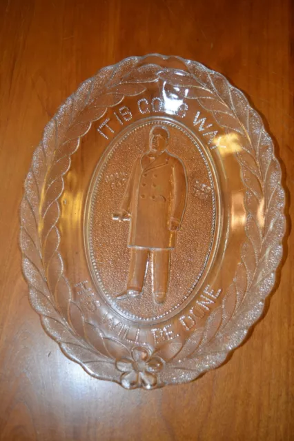 Vintage EAPG Press Glass Bread Plate President McKinley 1901