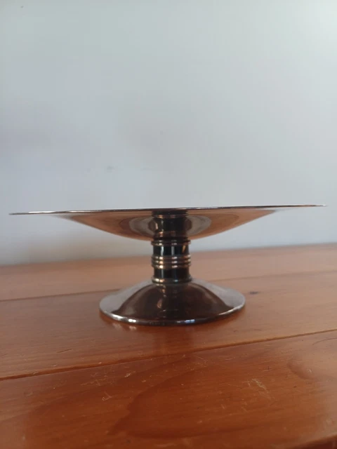 Coupe Sur Pied En Métal Argenté - Plat De Service Vintage - XXème Siècle