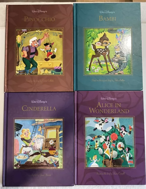 Walt Disney children Story Book Cinderella Alice In Wonderland Bambi Pinocchio
