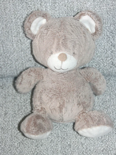 Tex Baby Doudou Ours Assis Blanc Marron Beige Chine 20 Cm Etat Neuf