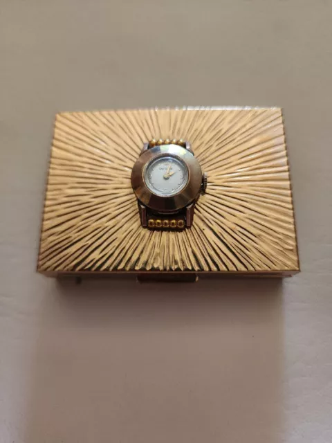 Vintage Reuge Miniature Music Box Powder Compact Case Thorens Switzerland Vintage Reuge Miniature Music Box Powder Compact Case Thorens Switzerland