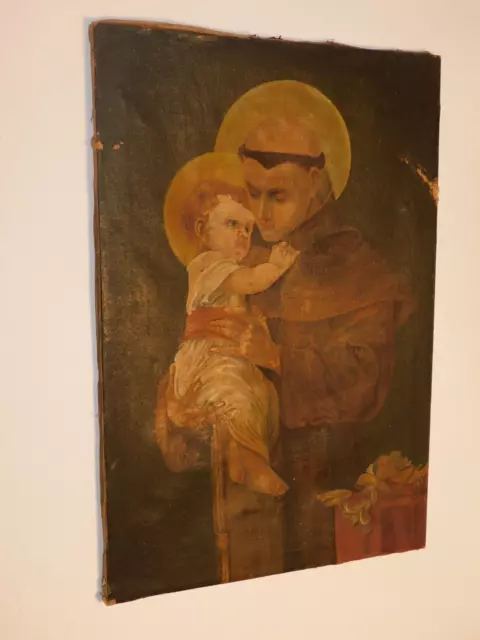 Gemälde Heiligenbild Heiliger Josef mit Lilie mit Jesuskind! wohl um 1800!