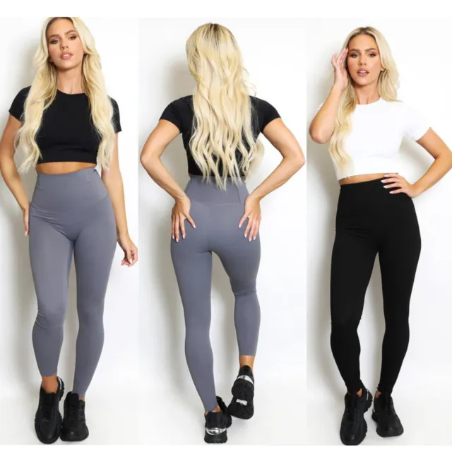 Womens Ladies High Waist Seamless Energy Leggings Skinny Stretchy Bottom Trouser