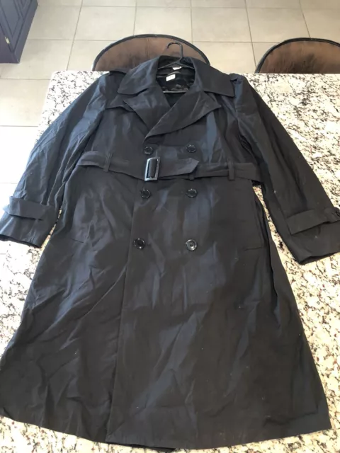US ARMY STANDARD Issue Black All Weather LINED Dress Trench Coat - size ...