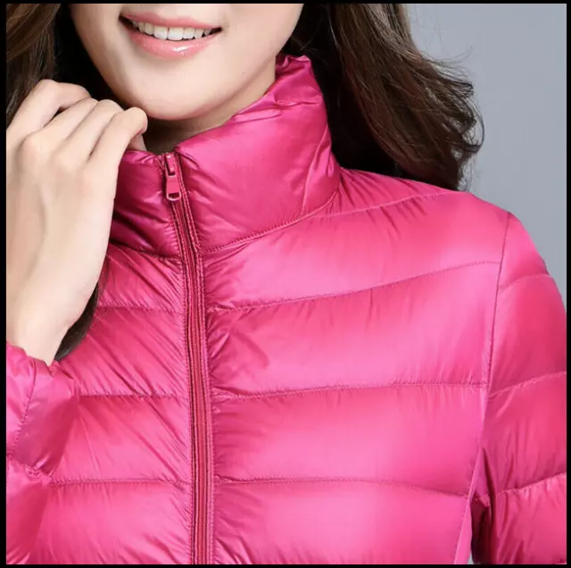 Pink Ultralight 90% Duck Down Puffer Jacket Coat UK Size 8  UK STOCK