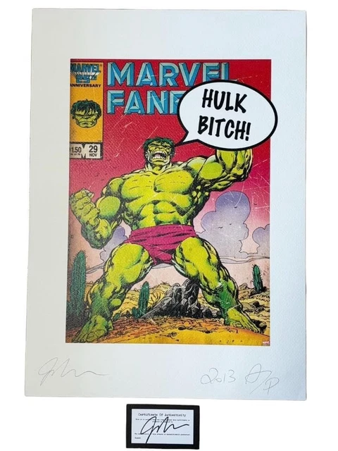 希少 DEATH NYC マーベル ハルク「Hulk Bitch」アートポスター DEATH NYC MARVEL Hulk 