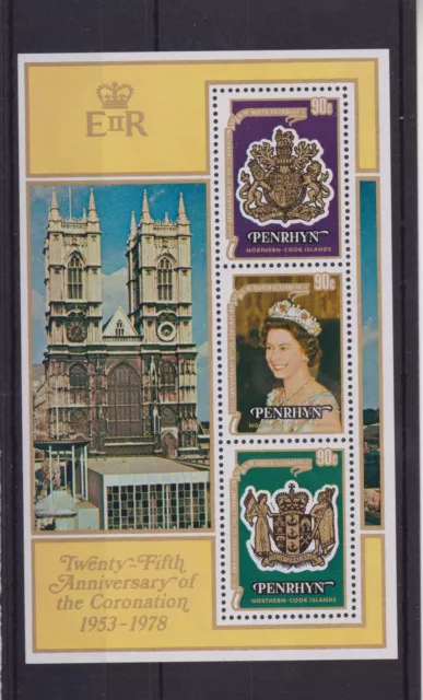 QEII 25th Anniversary Coronation 1978 MNH Stamp Sheet Penrhyn SG MS124