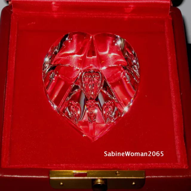 NEW in RED BOX STEUBEN Glass DIAMOND CUT HEART crystal ornament perfect MOM ❤️