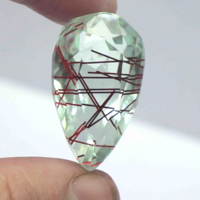 76.90CT Certifié EGL Merveilleux Style Rouge Rutile Quartz Gemme EK1364