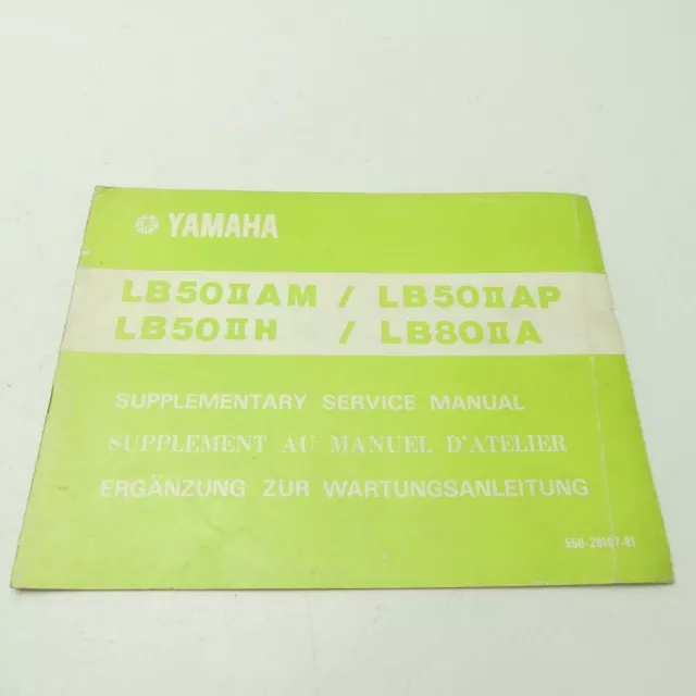 Yamaha LB 50 80 Supplement Shop Manual Repair Instructions