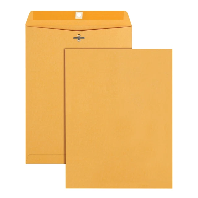 Office Depot Brand 9-1/2" x 12-1/2" Manila Envelopes, Clasp Closure, Brown Kraf