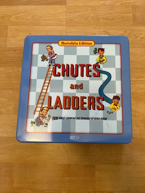 CHUTES AND LADDERS Nostalgia Tin Edition Board Game Vintage WS Game ...