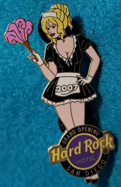 SAN DIEGO HOTEL GRAND OPENING FRENCH MAID FEATHER DUSTER GIRL Hard Rock Cafe PIN