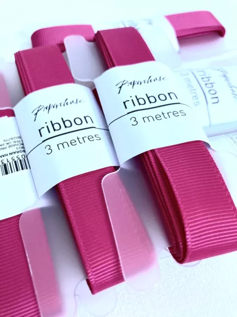 30m PINK GROSGRAIN RIBBON 16mm x 10 3m packs JOB LOT BULK BUY trim AZALEA RRP£20