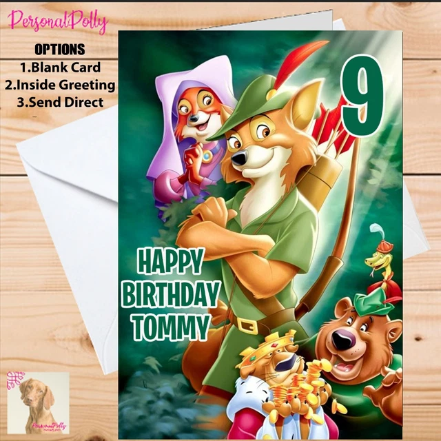 PERSONALISED ROBIN HOOD Card Unofficial Birthday Disney Maid Marion Fox ...