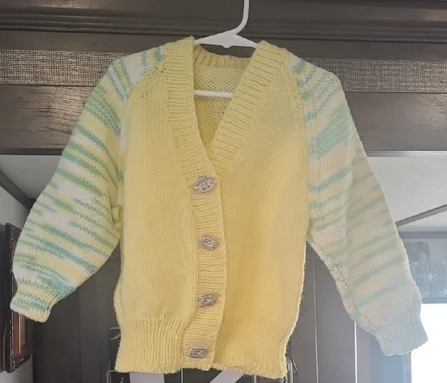 Vintage Kids Girls Handmade Knit Sweater - Unworn - Description has Measurements