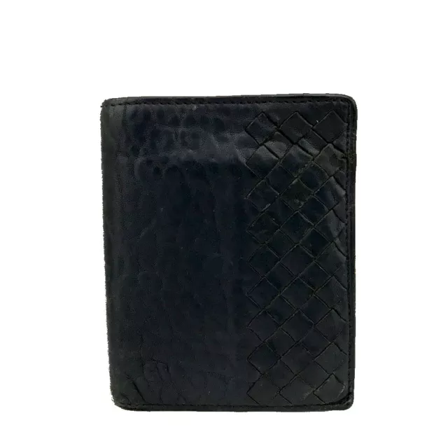 Bottega Veneta Navy blue Intrecciato Lambskin Bifold Wallet/3X0744