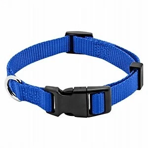 Paquete de 3 - Cuello de perro, ajustable, nailon azul, hebilla cuádruple, 5/8x10 a 16 pulgadas. -PE22