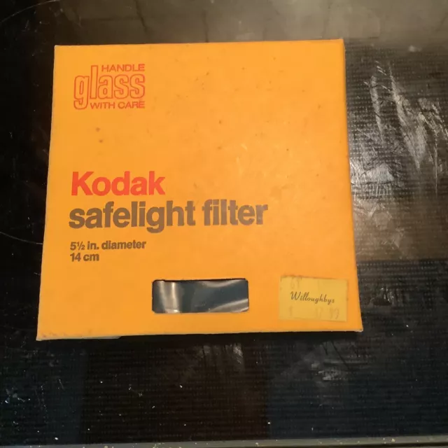 Vidrio filtro luz de seguridad Kodak 5 1/2 pulgadas de diámetro