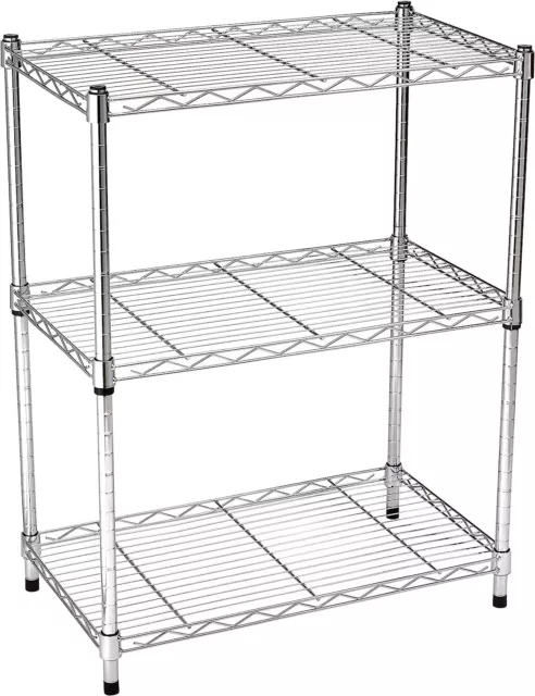 3,4,5 Tier Chrome Metal Storage Rack/Shelving Wire Shelf Kitchen/Office/Garage