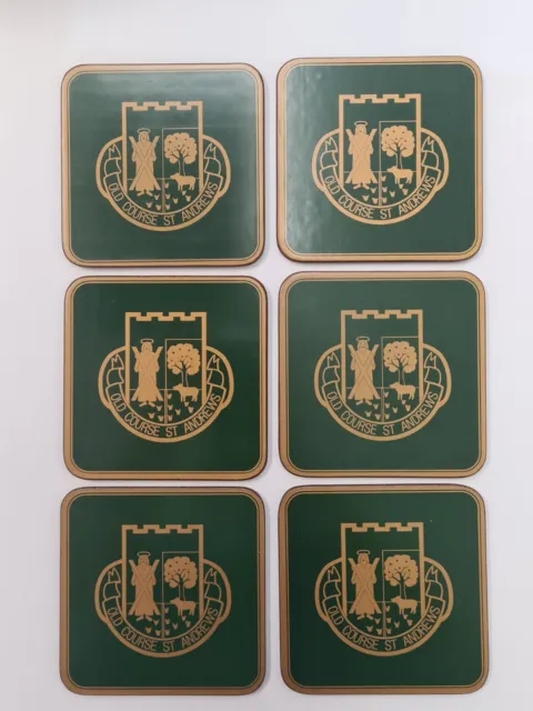 Old Course St Andrews Gentleman's Club Scotland Golf Coasters, Set Of 6