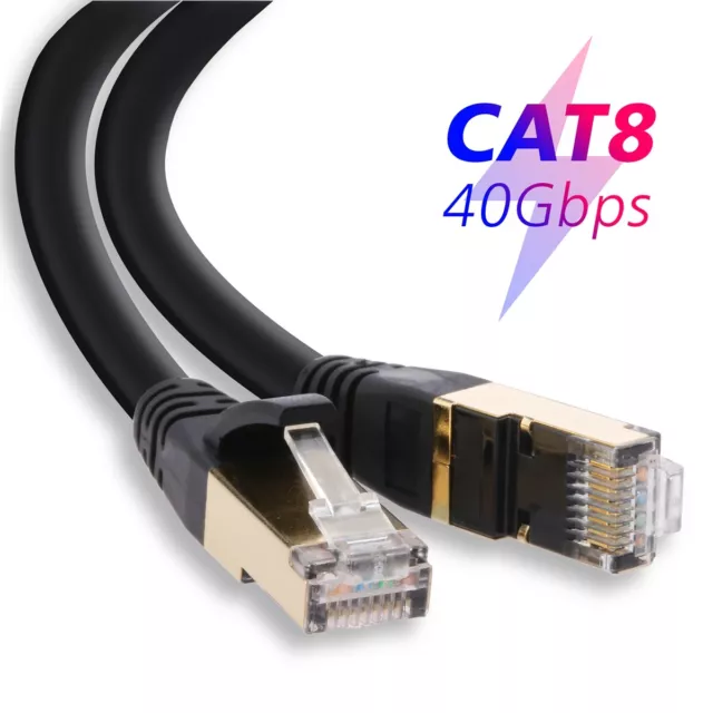 6-100Ft Cat8 Cat7 Cat6 Cable Ethernet Outdoor UltraSpeed with RJ45 Connector Lot