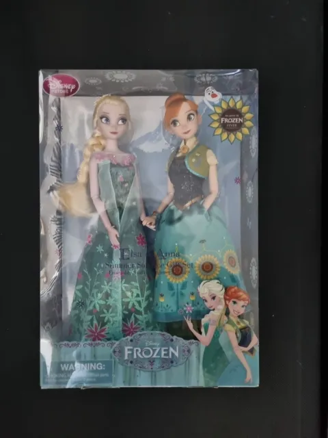 Rare Disney Frozen Fever Elsa and Anna Summer Solstice Sisters Gift Set 12" BNIB