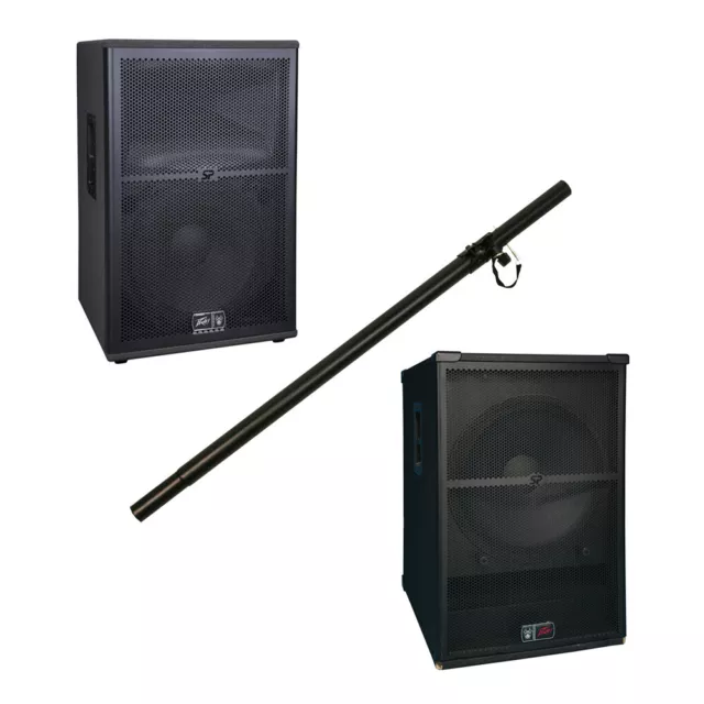 Peavey SP 2 & SP 118 Pro Audio DJ Passive PA Speaker & Sub Package w/ Stand New Peavey SP 2 & SP 118 Pro Audio DJ Passive PA Speaker & Sub Package w/ Stand New