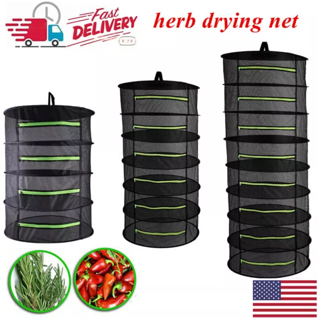 4/6/8 Layers Drying Net Herb Dryer Mesh Vegetable Food Fish Hanging Drying Rack