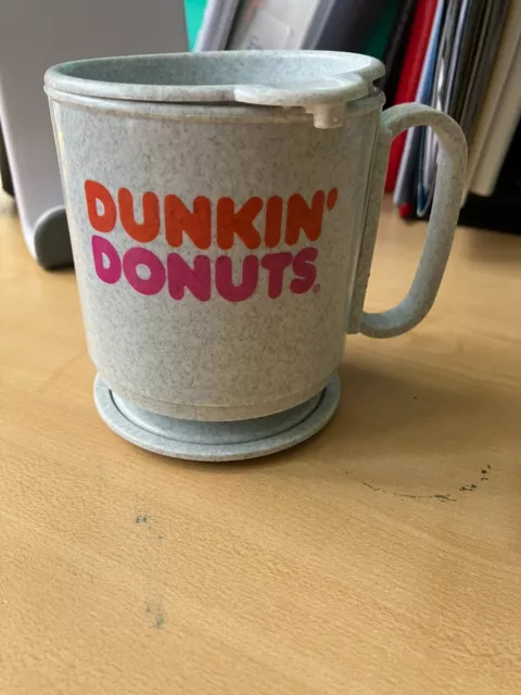 Vtg Dunkin' Donuts Car Gray Plastic Coffee Mug Made in USA x Whirley Industries