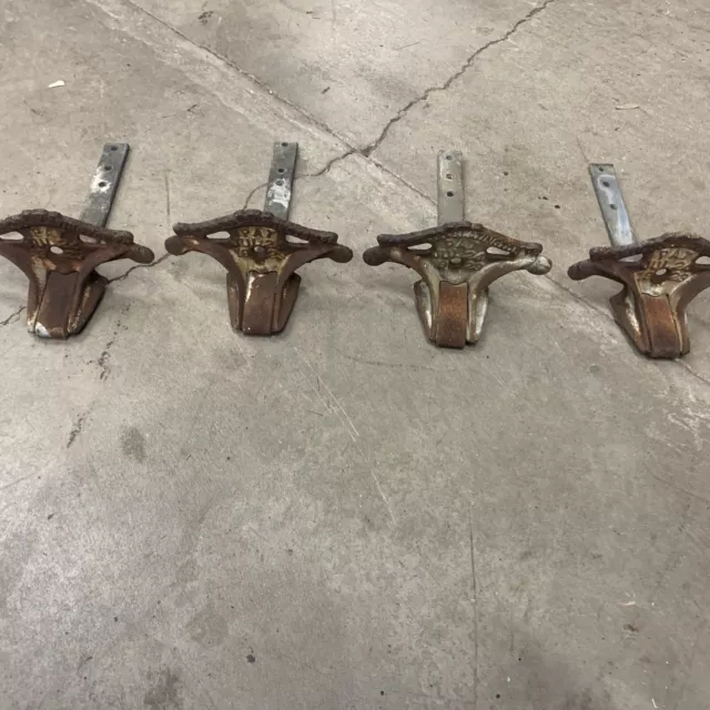 Lot of 4 Vintage Cast Iron Snow Birds Roof Guards, Architectural Salvage