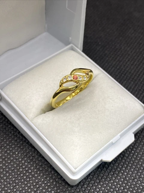 Ancienne Bague Alliance Plaquée Or 18k - Pierre Bleue - Style Créateur - Occasion