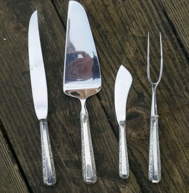 4-piece Towle Sterling Handled Cake Server & Carving Set " Candlelight Pattern "