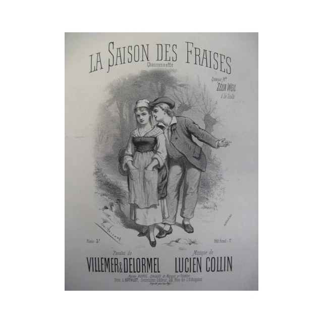 COLLIN Lucien La Saison des Fraises Chant Piano XIXe