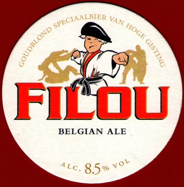 Sous Bock viltje,coaster FILOU JUDO Goudblond Speciaal bier Van Hoge gisting