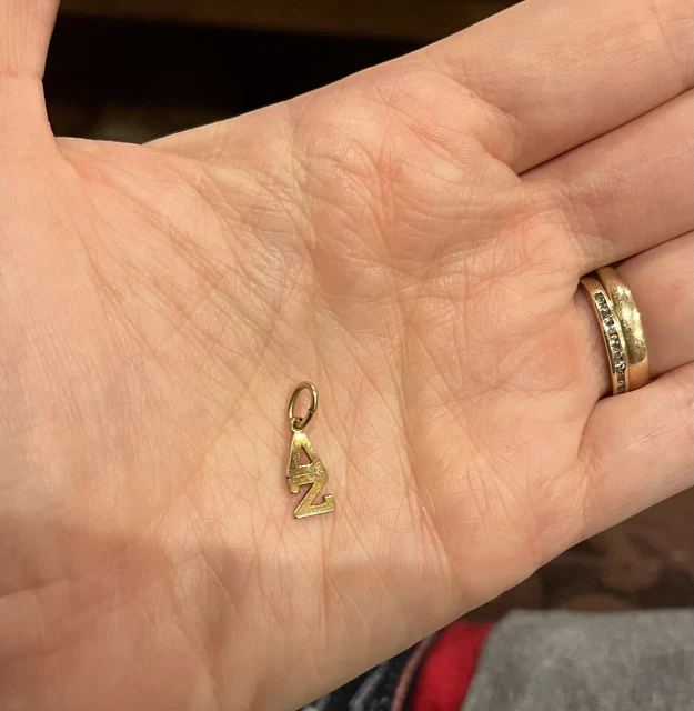 Gold Delta Zeta Sorority Charm Or Pendant