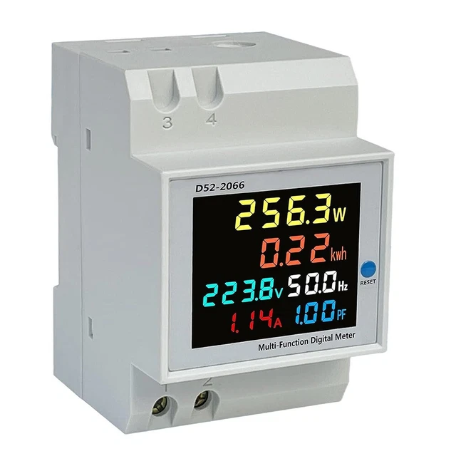 LCD Display Energy Meter for DIN Rail Installation with Current Transformer