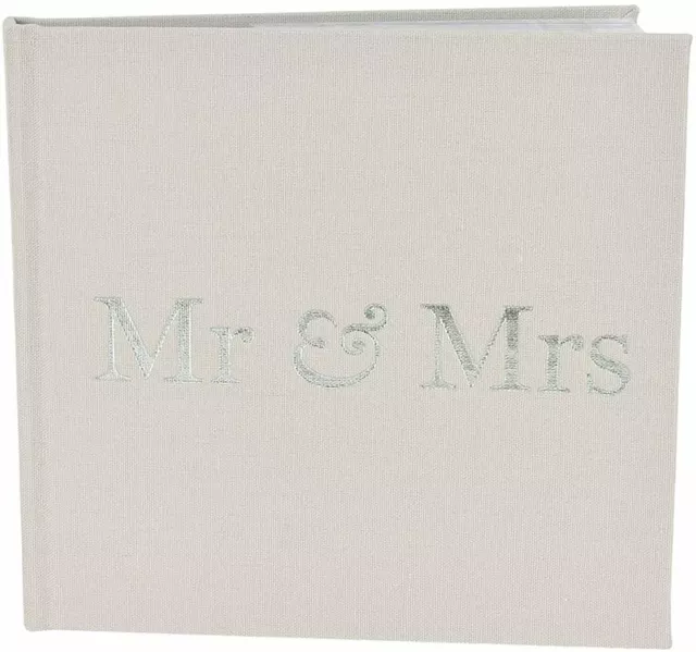 Silver Wording Mr & Mrs Grey 4"X6"  Wedding Photo Album By Amore Juliana