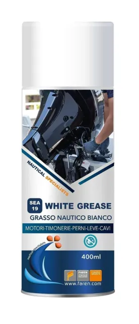 Faren SEA19 grasso nautico bianco lubrificante Idrorep. Spray a Litio-Ptfe 400ml