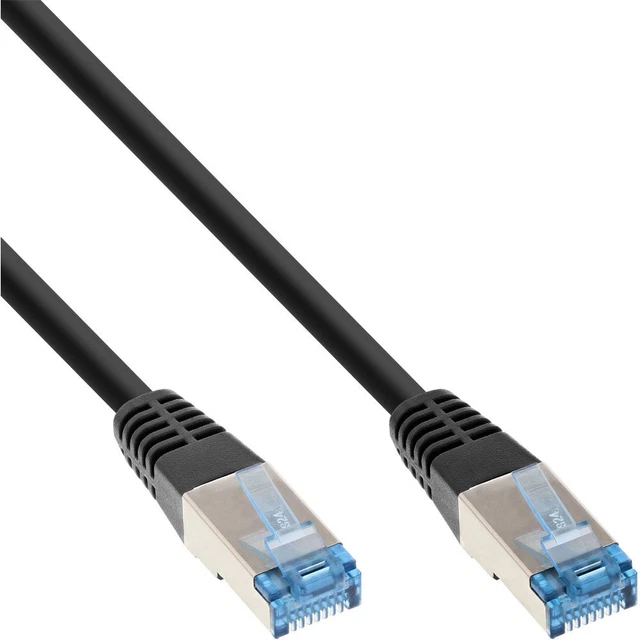 InLine® Patchkabel, Cat.6A, S/FTP, PE outdoor, schwarz, 7,5m