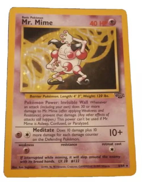 Mr.Mime 6/64 Jungle Set Carte Pokemon Cartes à Jouer Enfants Jeux