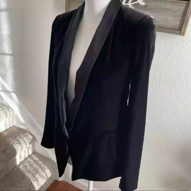 Bailey 44 black velvet tuxedo blazer jacket formal career size XS 2